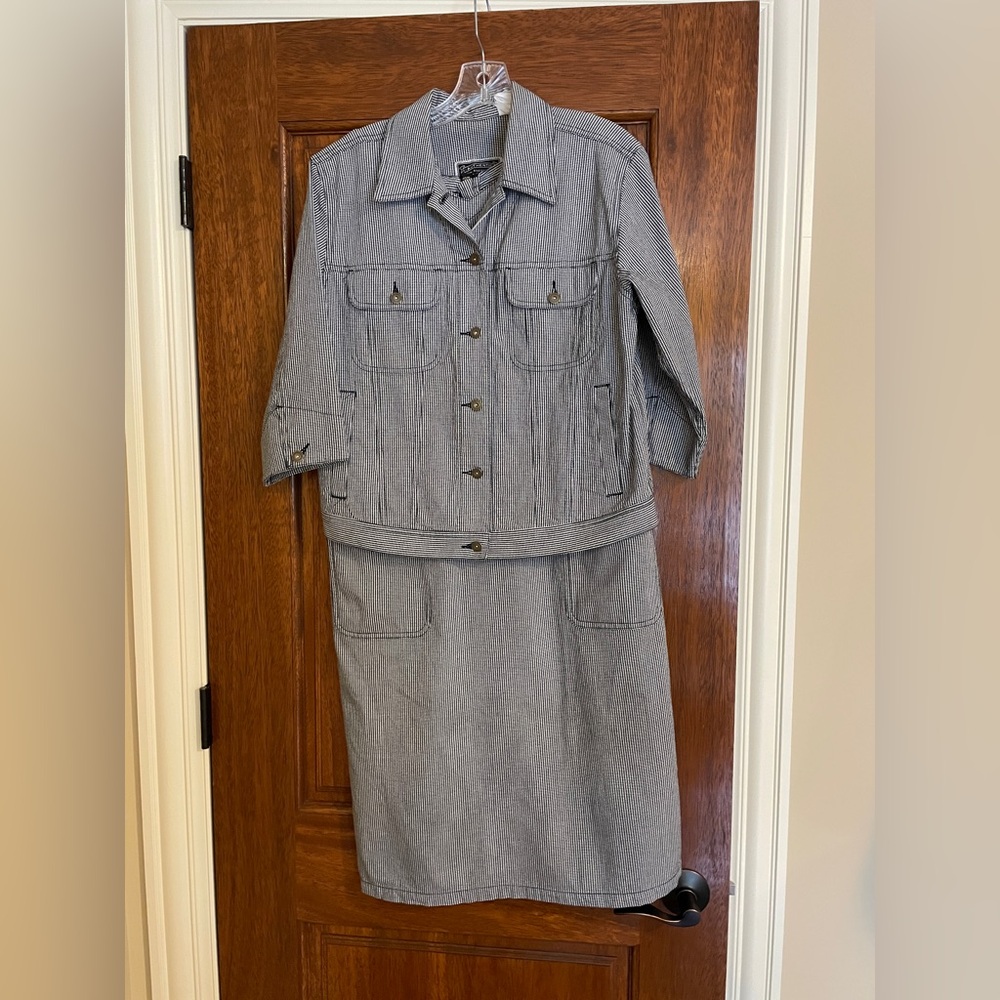 Vintage Liz Claiborne Lizwear Black/White Gingham Dress and Jacket Set - Size 10